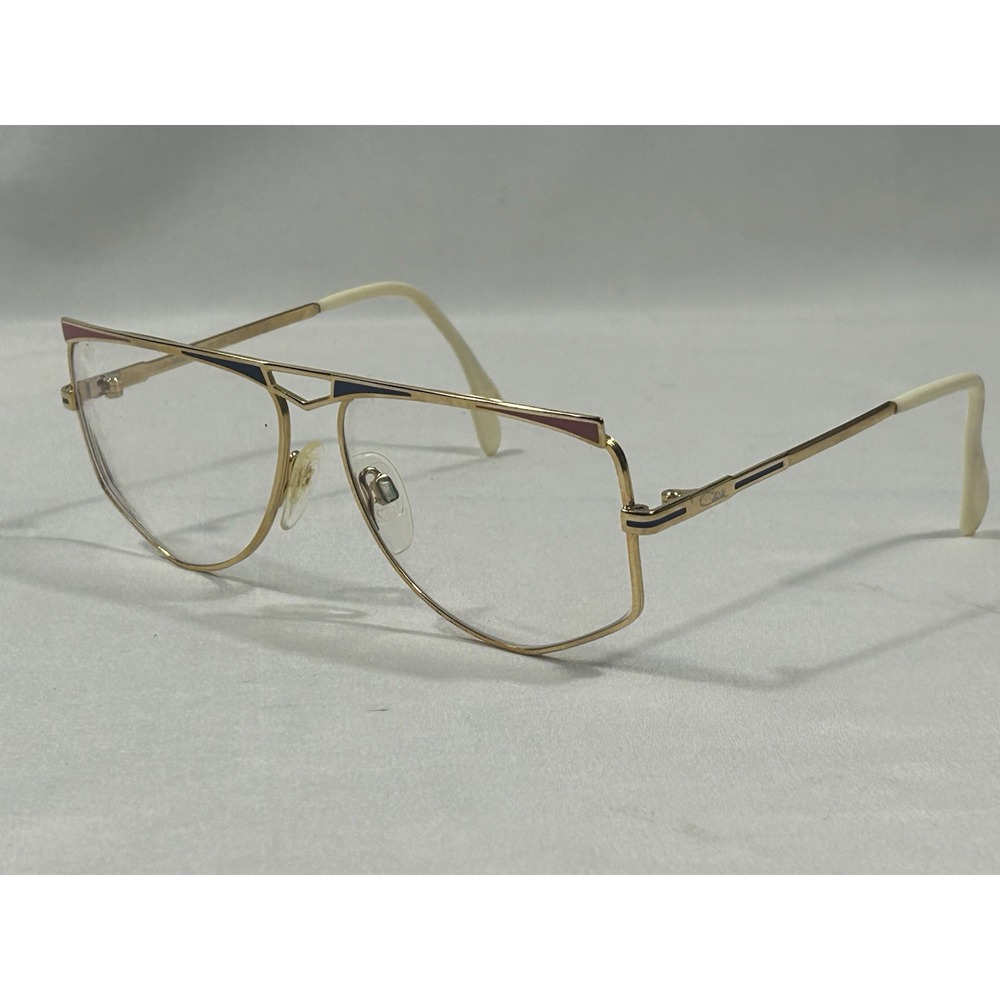 Vintage Cazal MOD 227 97/017 Eyeglass Frames Gold Blue Pink W. Germany 57-14-130
